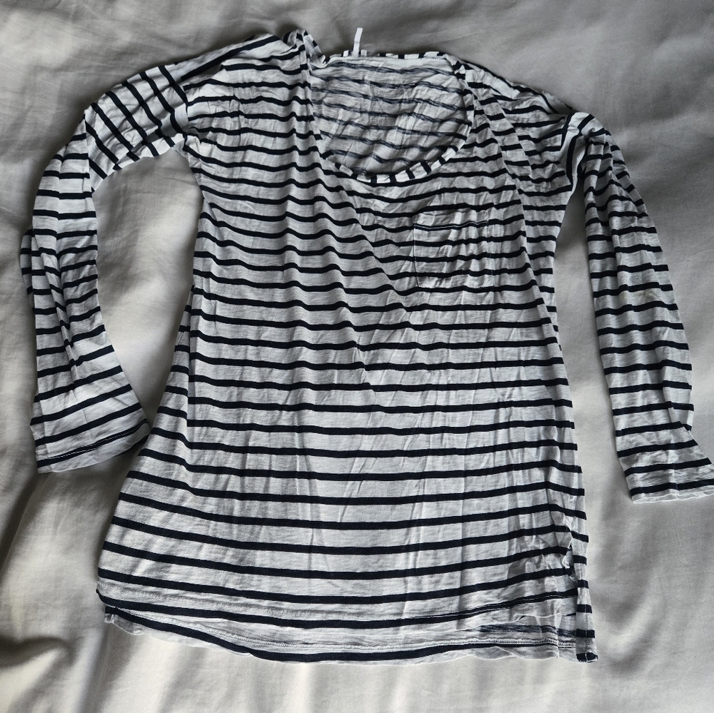 Splendid Black and White Striped Top